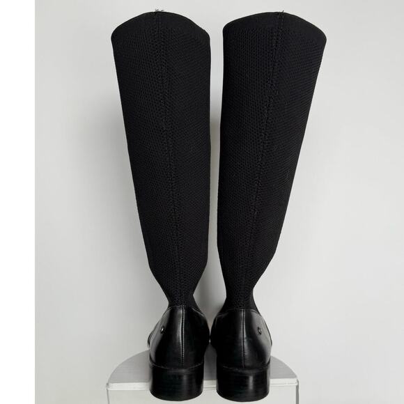 Aetrex Belle Knit Tall Boots Womens Size 38 US 7.5-8 Solid Black Stretch - Picture 4 of 10